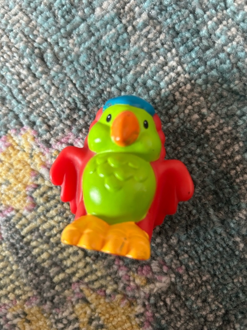 Fisher Price Little People Parrot Figure Tropical Bird Mattel 2001 Red Yellow LP